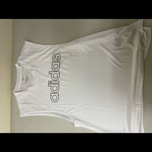 adidas white dri fit tank top